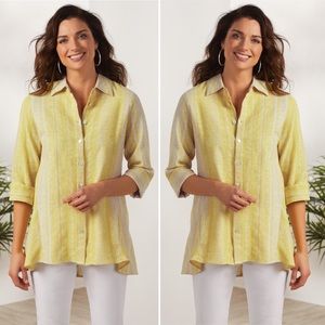 Soft Surroundings Livienne Linen Shirt Size Small